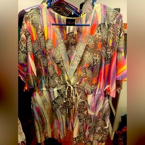 Vintage Torrid chiffon butterfly babydoll top